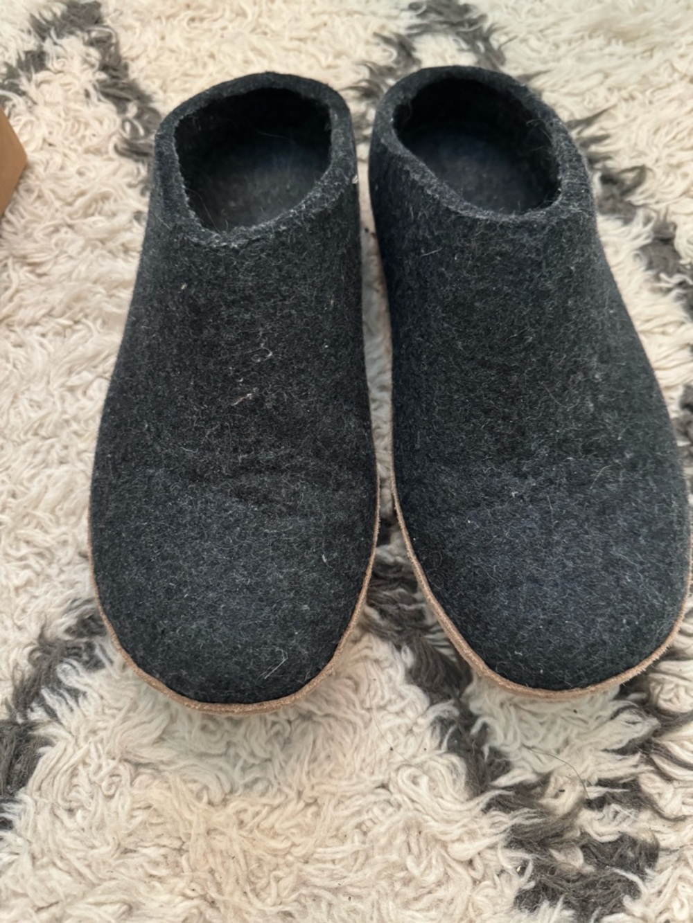 Men's Black Wool Slip-On Loafers